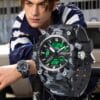 Reloj Deportivo SANDA 3355 Camuflaje Navy Análogo-Digital - Imagen 2