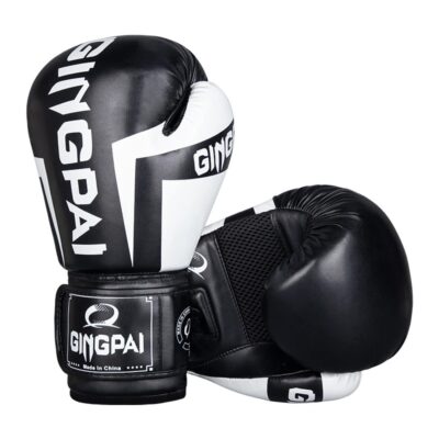 Guantes Boxeo GINGPAI M02 Profesionales 12 Oz Negro