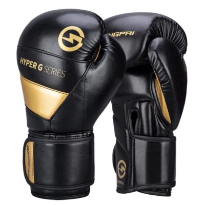 Guantes Boxeo GINGPAI M04 Profesionales 12 Oz Negro