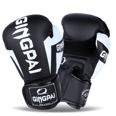 Guantes Boxeo GINGPAI M02 Profesionales 12 Oz Negro