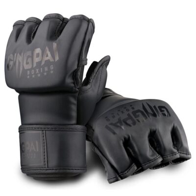Guantes GINGPAI M03-2 Kick Boxing MMA Profesional Negro