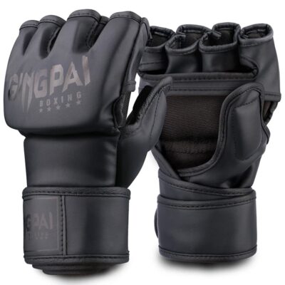 Guantes GINGPAI M03-2 Kick Boxing MMA Profesional Negro